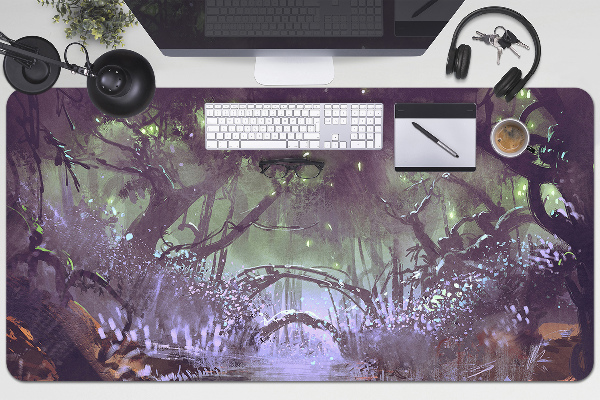 Large desk mat for children dark forest