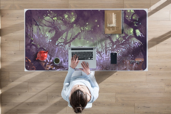 Large desk mat for children dark forest
