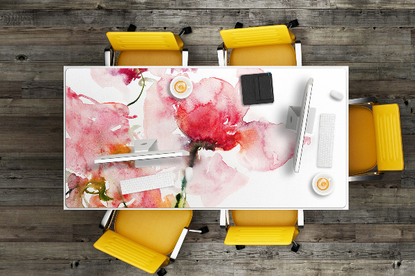 Desk pad watercolor flowers