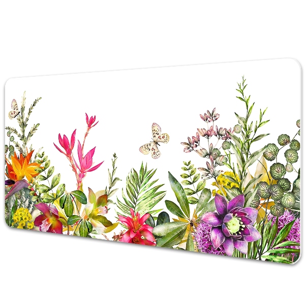 Desk mat tropical plants