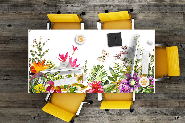 Desk mat tropical plants