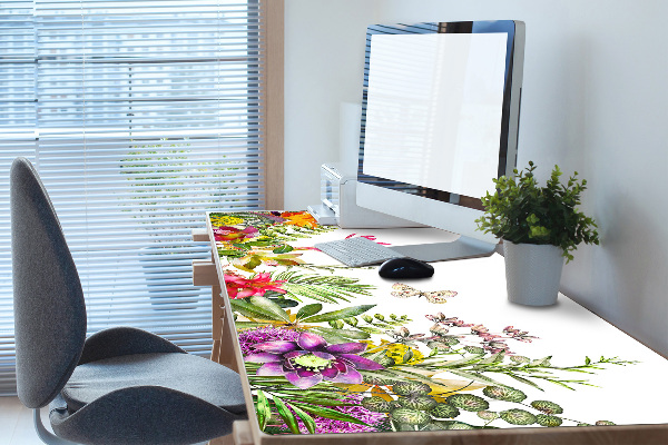 Desk mat tropical plants