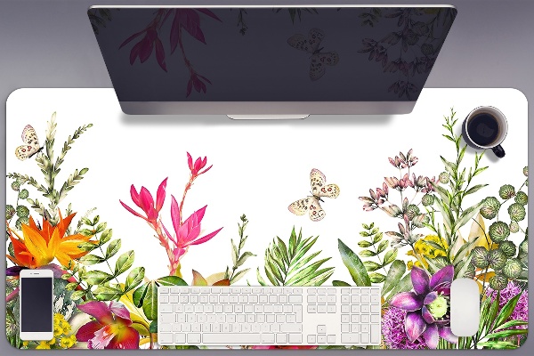 Desk mat tropical plants