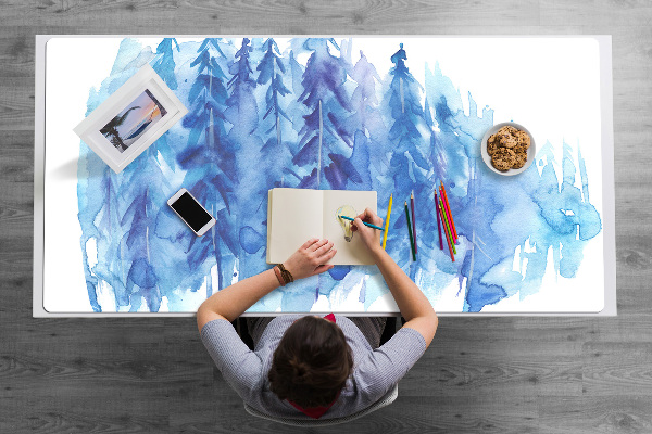 Desk mat Watercolor winter forest