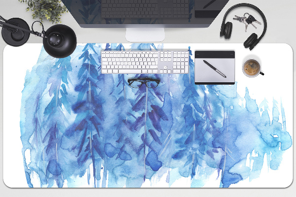 Desk mat Watercolor winter forest