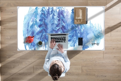 Desk mat Watercolor winter forest