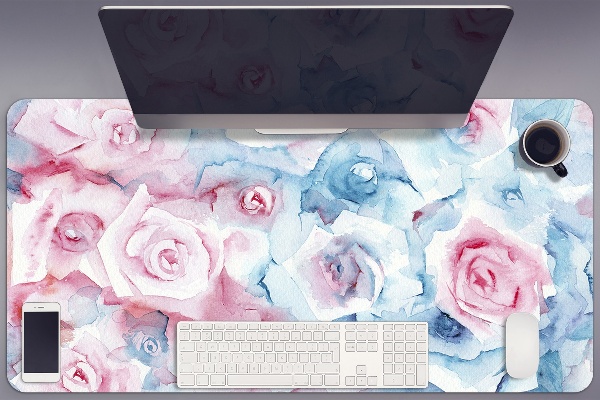 Full desk protector pastel Flowers