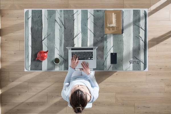 Large desk mat table protector Stripes pattern 3D