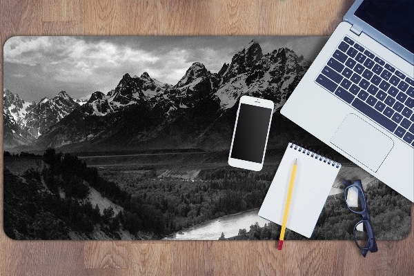 Large desk mat for children dark mountains