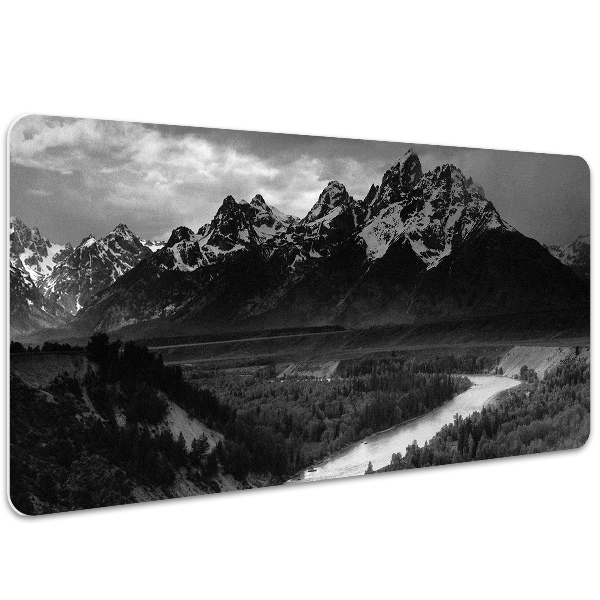 Large desk mat for children dark mountains
