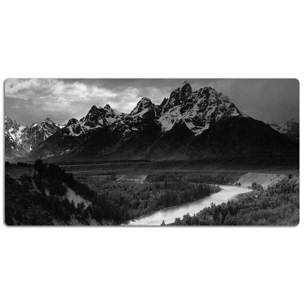 Large desk mat for children dark mountains