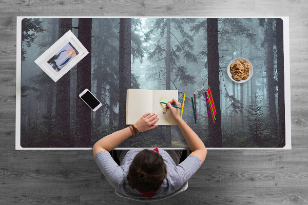 Large desk mat for children misty Forest