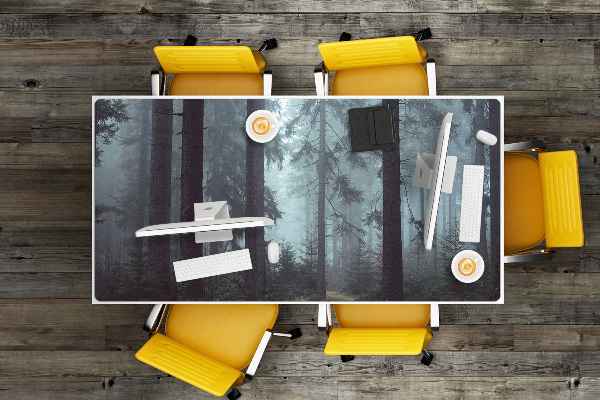Large desk mat for children misty Forest