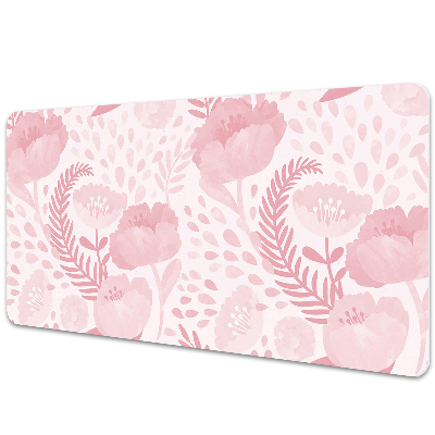 Large desk mat for children pink poppies