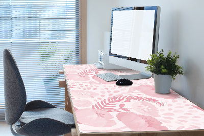 Large desk mat for children pink poppies