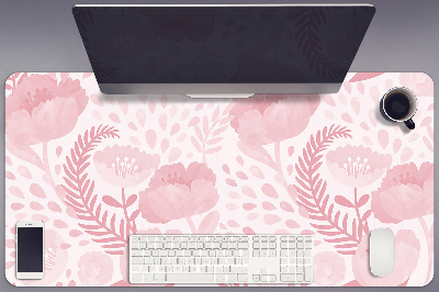 Large desk mat for children pink poppies