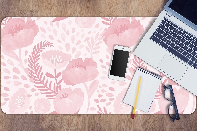 Large desk mat for children pink poppies