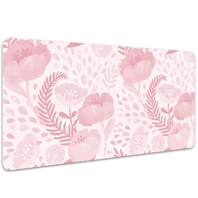 Large desk mat for children pink poppies