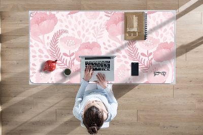 Large desk mat for children pink poppies