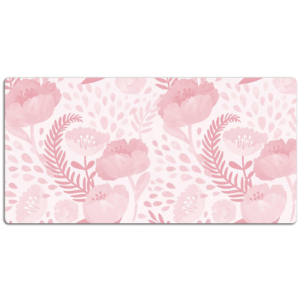 Large desk mat for children pink poppies