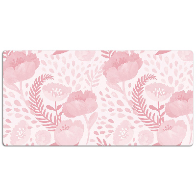 Large desk mat for children pink poppies