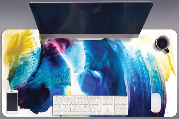 Full desk protector blue spots