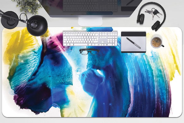 Full desk protector blue spots