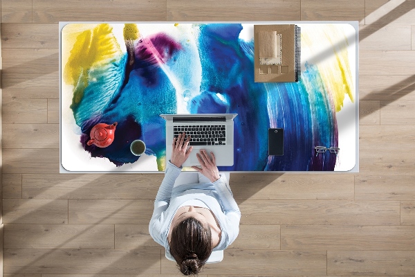 Full desk protector blue spots