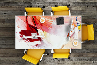 Large desk mat for children paint stains