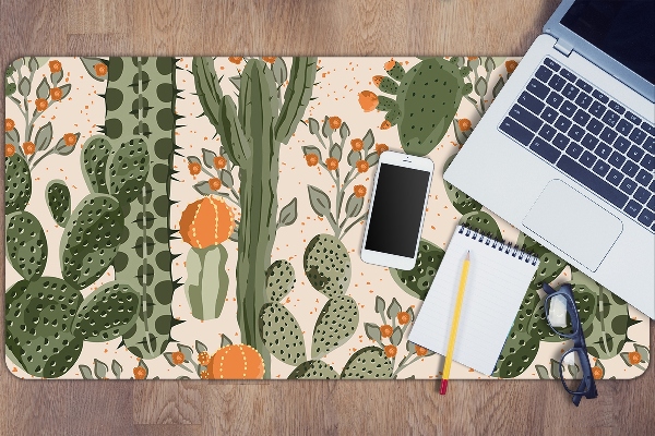 Desk mat orange cactus