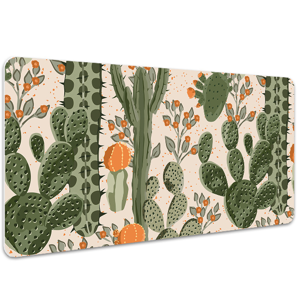 Desk mat orange cactus