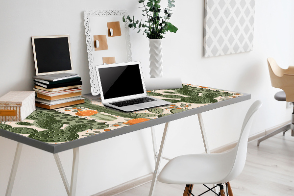 Desk mat orange cactus