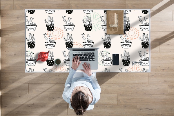 Full desk protector cactus flower pots