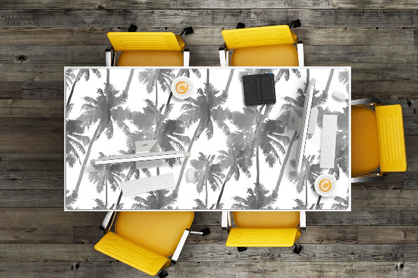 Large desk mat for children gray palm