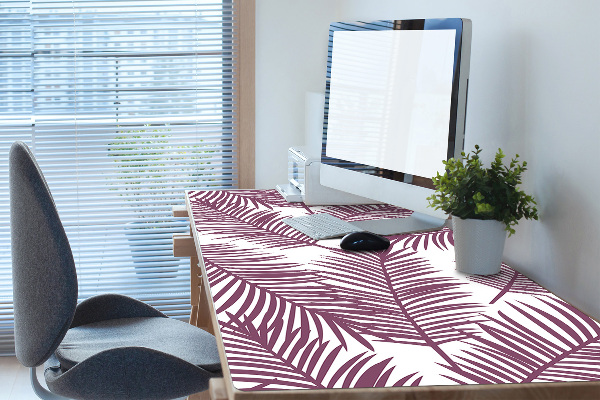 Full desk protector purple leaves