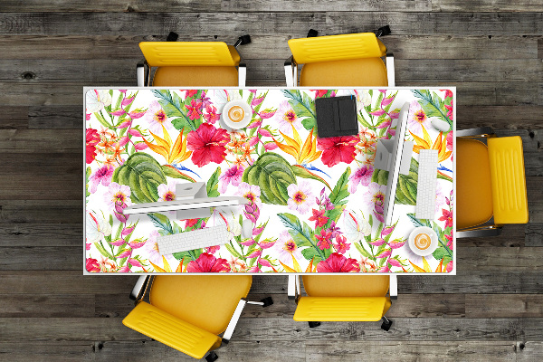 Desk mat exotic hibiscus