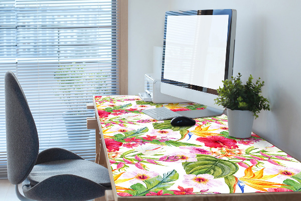 Desk mat exotic hibiscus