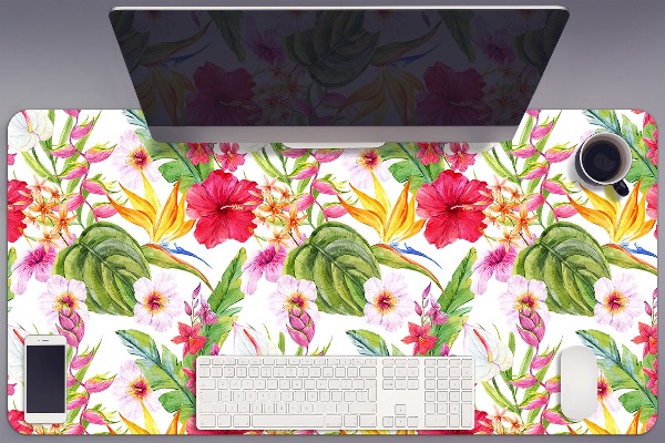 Desk mat exotic hibiscus