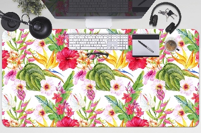 Desk mat exotic hibiscus