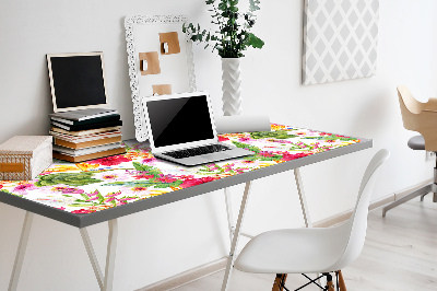 Desk mat exotic hibiscus