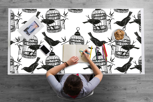 Large desk mat table protector bird cage