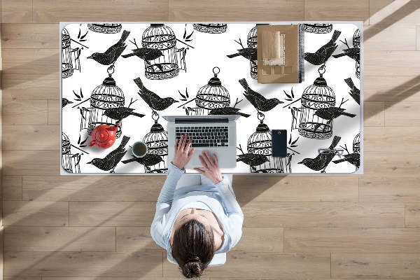 Large desk mat table protector bird cage