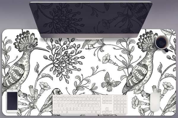 Full desk protector sketched birds