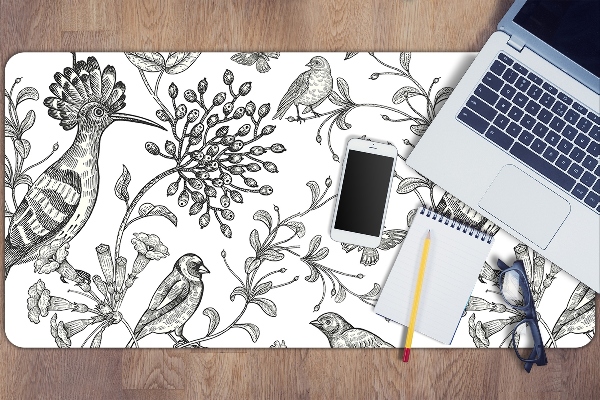 Full desk protector sketched birds