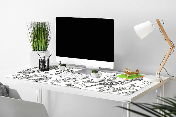 Full desk protector sketched birds