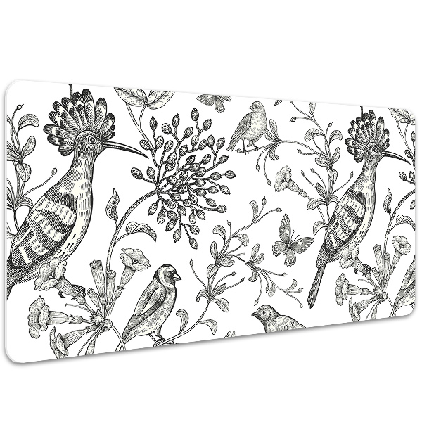 Full desk protector sketched birds