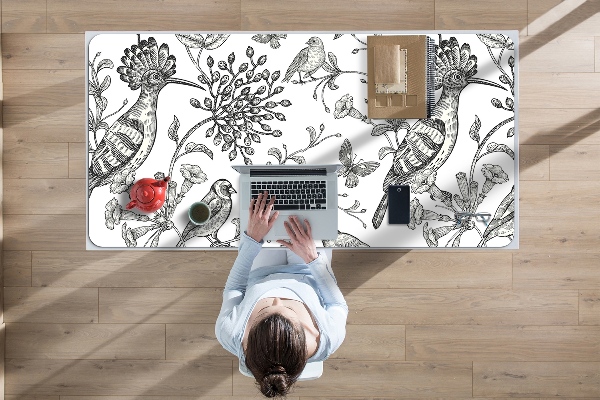 Full desk protector sketched birds