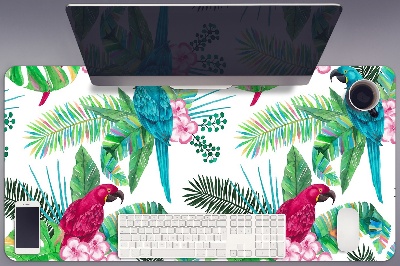 Large desk pad PVC protector parrots mural