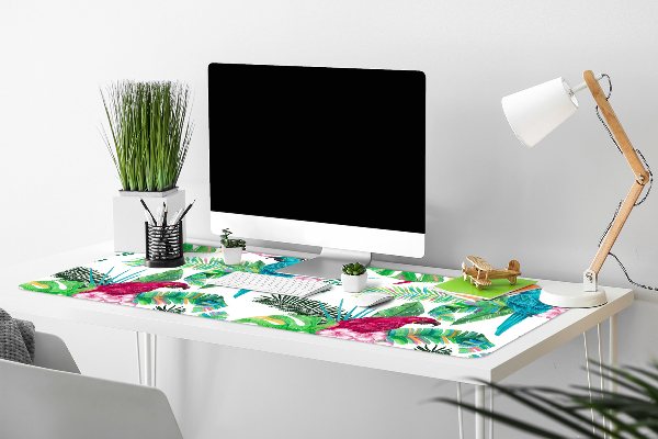 Large desk pad PVC protector parrots mural