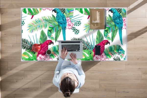 Large desk pad PVC protector parrots mural
